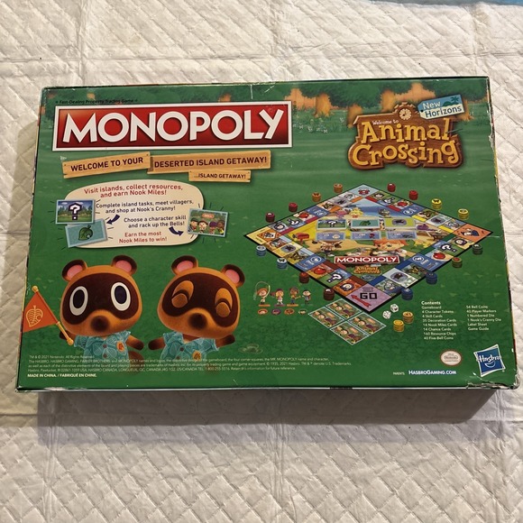 MONOPOLY ANIMAL CROSSING NEW HORIZONS Board Game 100% COMPLETE 2021 BAGGED SORTD - Picture 4 of 4